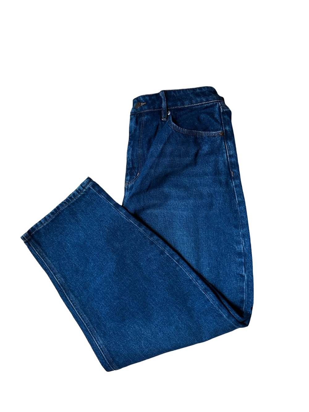 NWT LOFT Barrel Jeans Curvy High Rise Dark Wash 100% Cotton Sz 29/8 - Picture 2 of 11